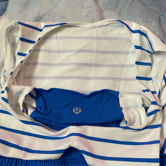 RARE Lululemon club dress deauville stripe pipe dream blue/white - Picture 10 of 15